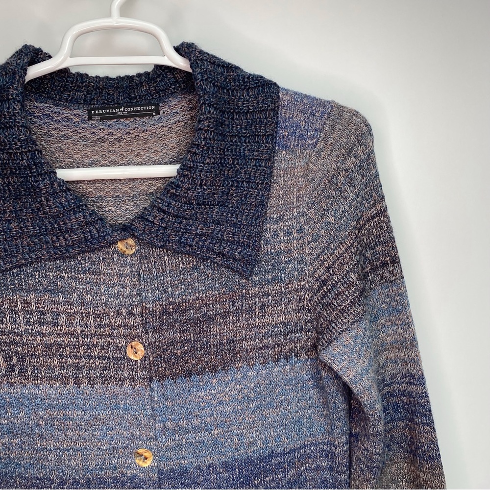 Peruvian Connection Button Front Duster Cardigan … - image 5